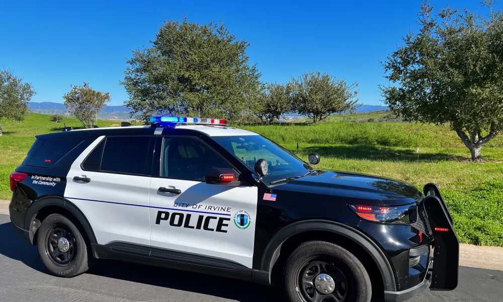 Irvine Police car parked on a street