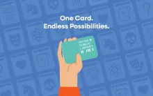 Graphic: Hand holds a teal library card for Boone Public Library, surrounded by genre icons.