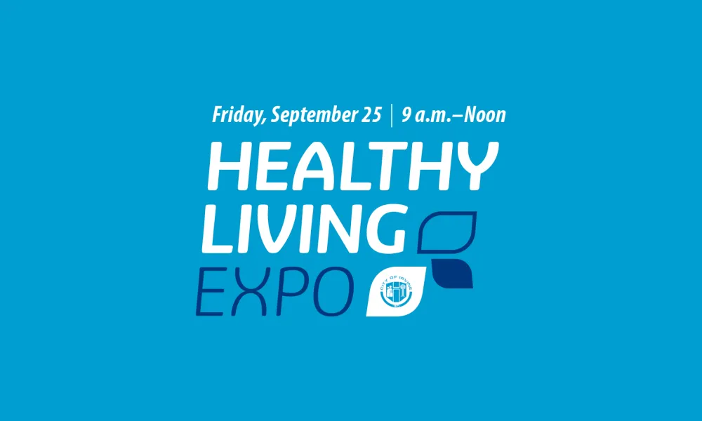 Graphic: Healthy Living Expo, Friday, September 25, 9 a.m.–Noon. UN logo.
