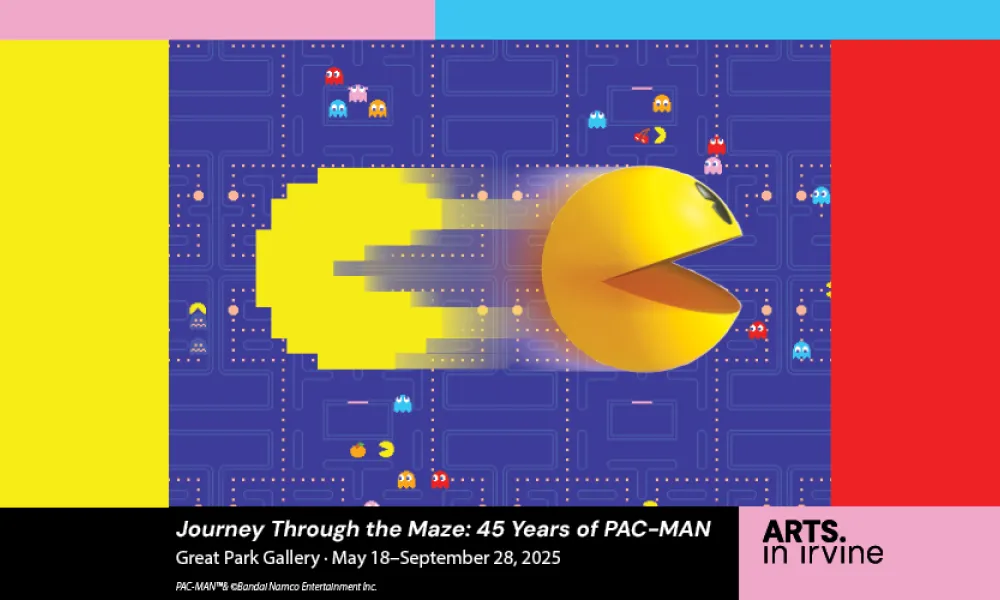 PAC_MAN with a blue backgrounf