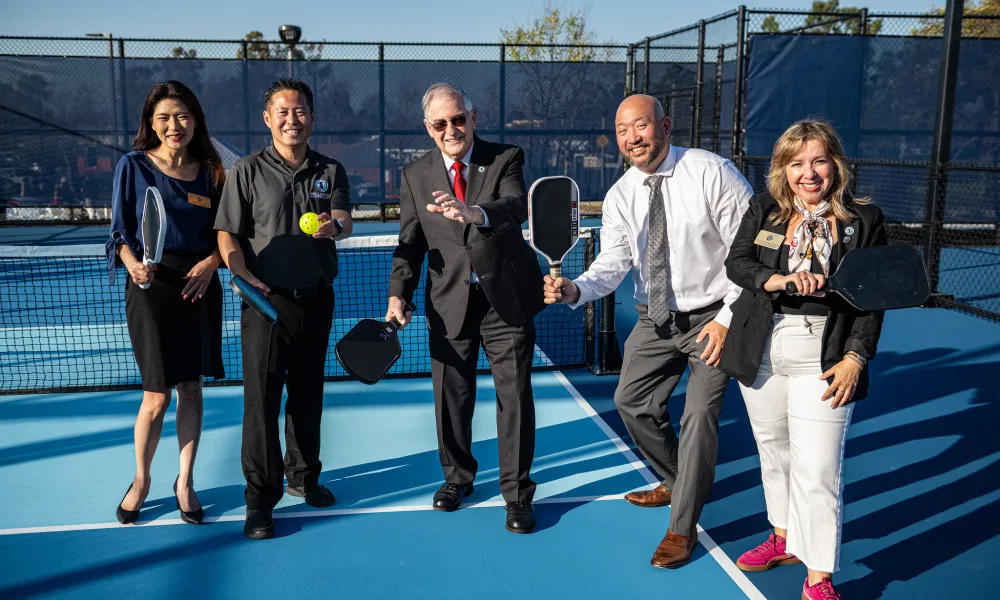 City Councilmembers on the pickleball court