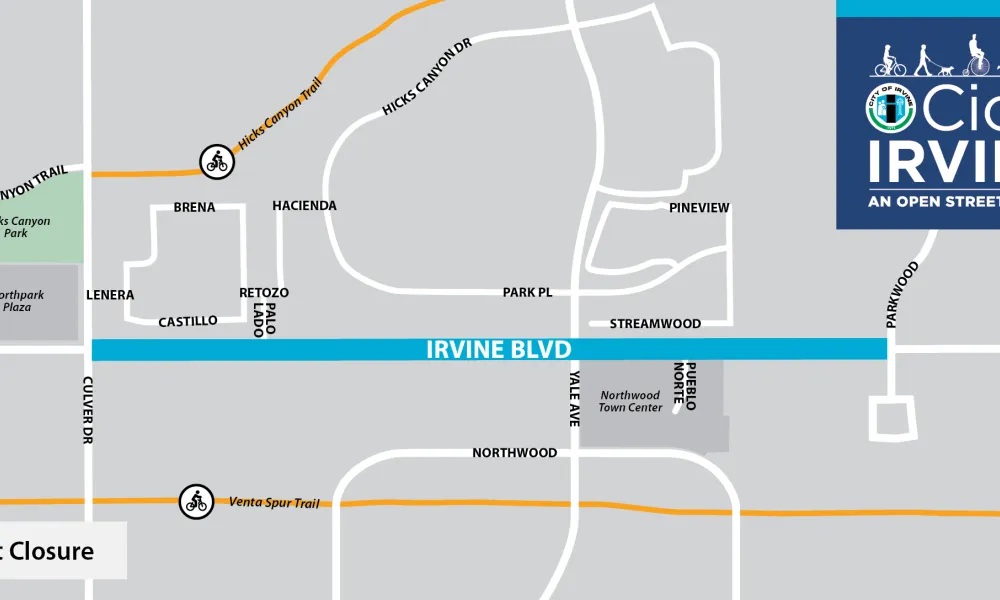 A map of Irvine Blvd. 