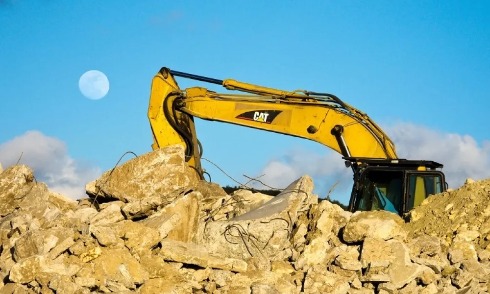 bulldozer moving land