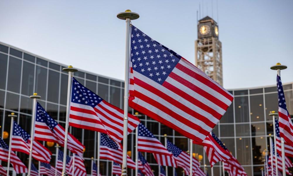 Flags in front of City Hall