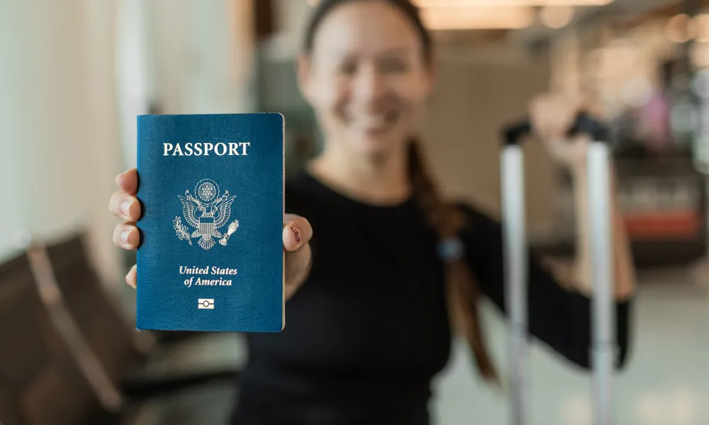 woman with passport