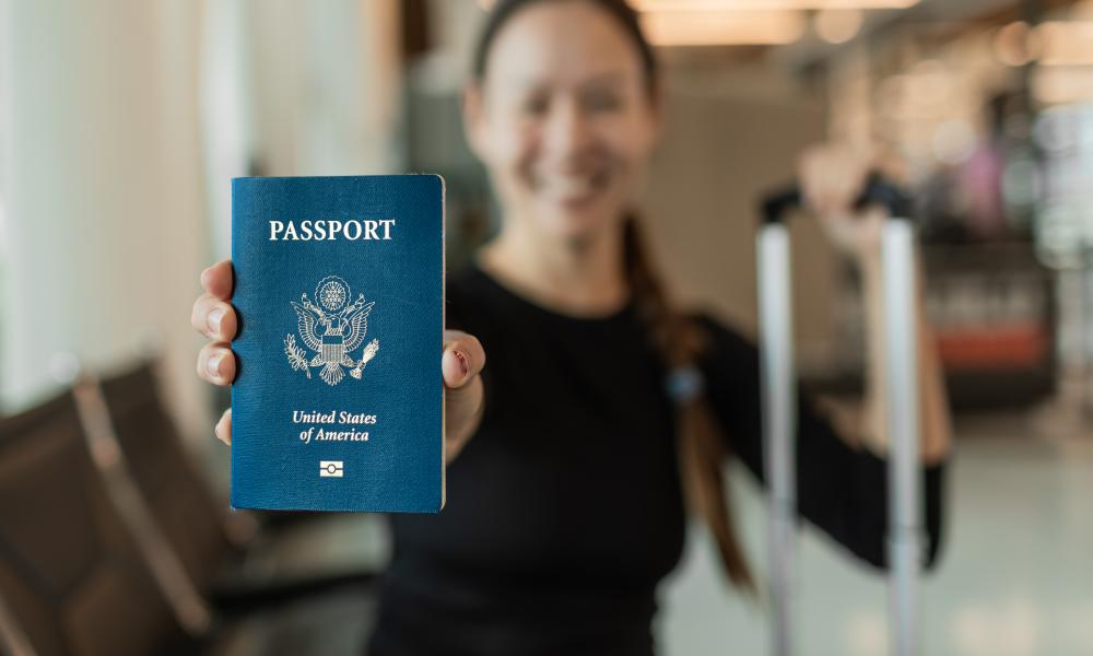 woman with passport