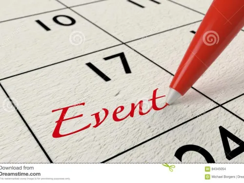 calendar with event written on date